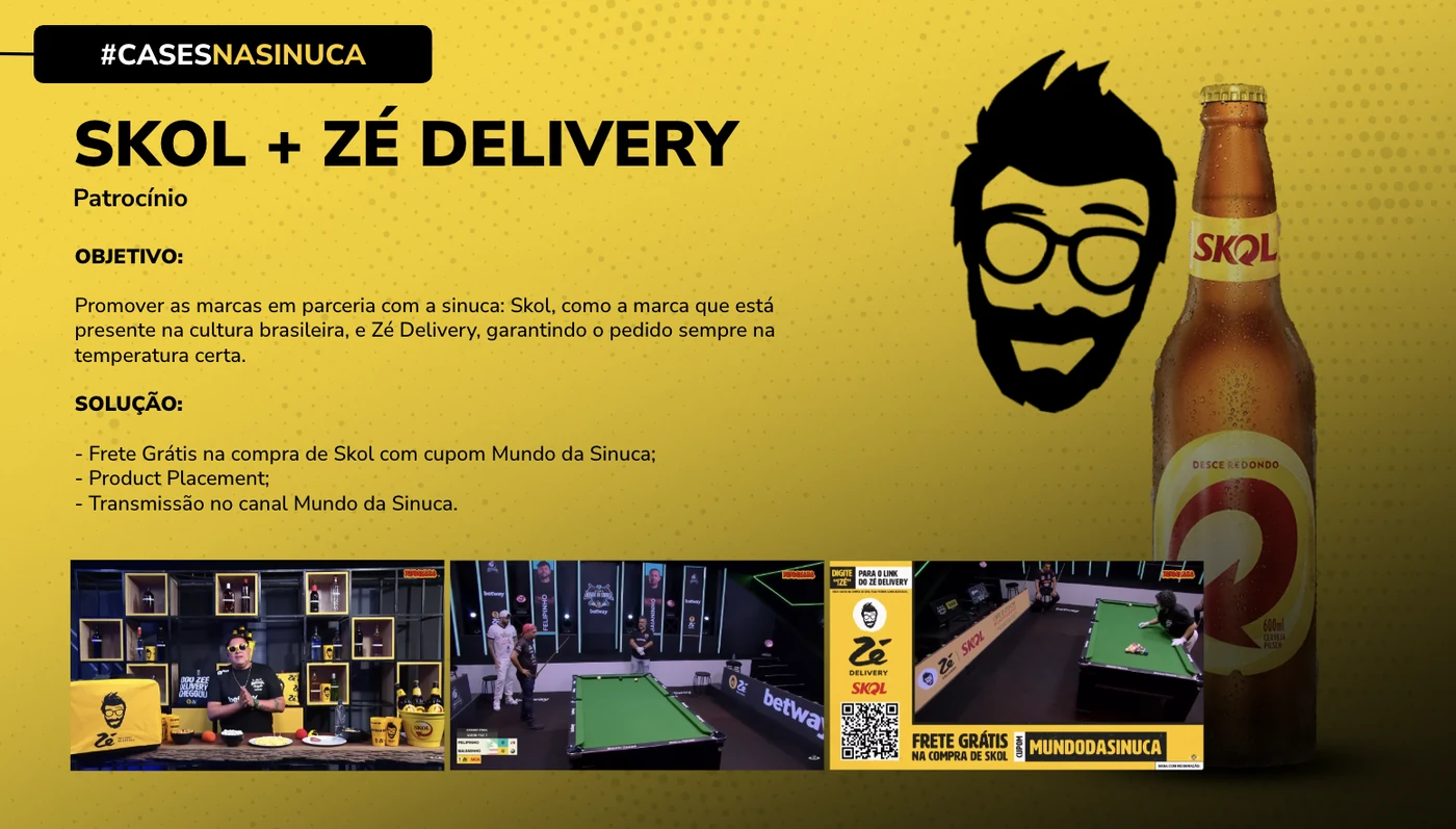 Case Skol e Zé Delivery no canal Mundo da Sinuca